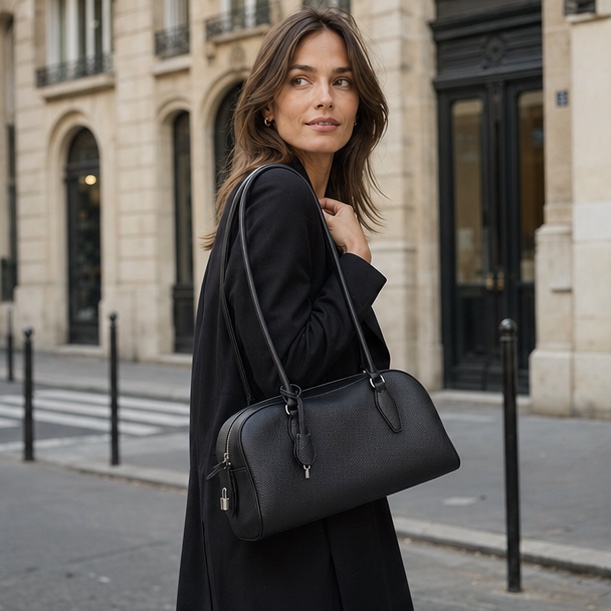 Woman carrying a Donnafifi bag in the city